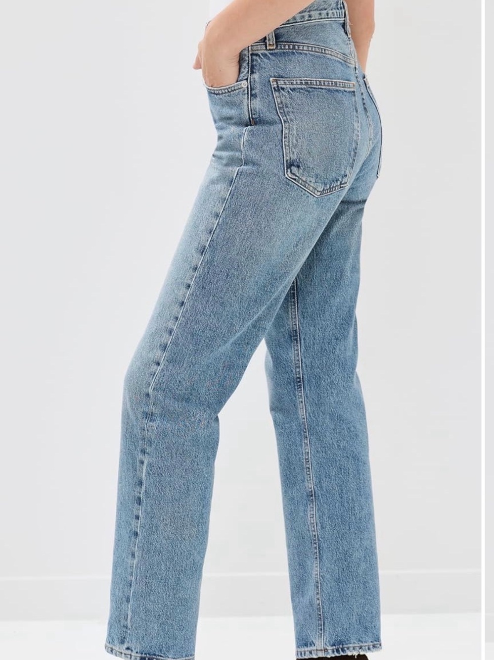 AGOLDE Straight Leg High-Rise Jeans - Light Blue Denim 90’s pinch - Picture 3 of 9